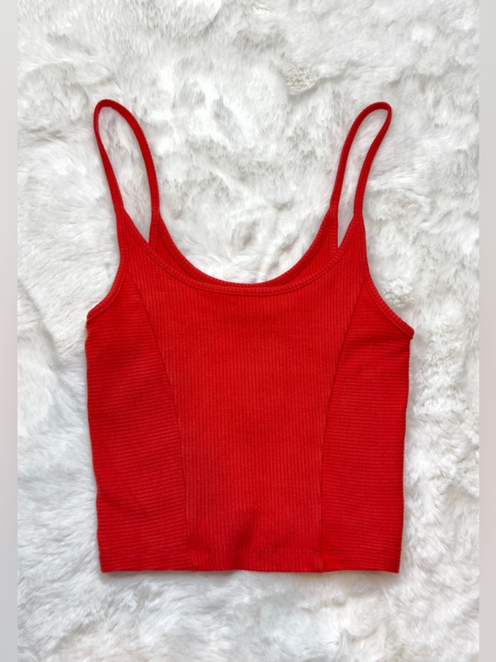 Urban Outfitters Ribbed Slim-Strap Cropped Cami